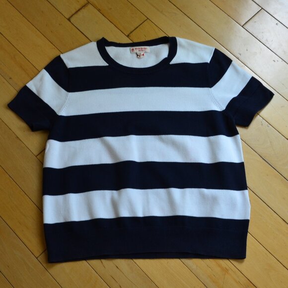 Brooks Brothers Red Fleece Knit Top Short Sleeves Size L - Picture 1 of 7